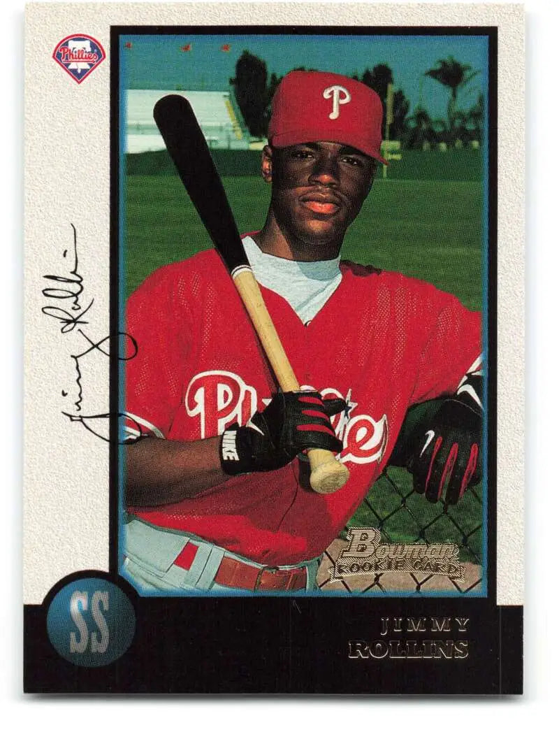 1998 Bowman #181 Jimmy Rollins EX Excellent RC Rookie Philadelphia Phillies Baseball Card - Baseball Card Single