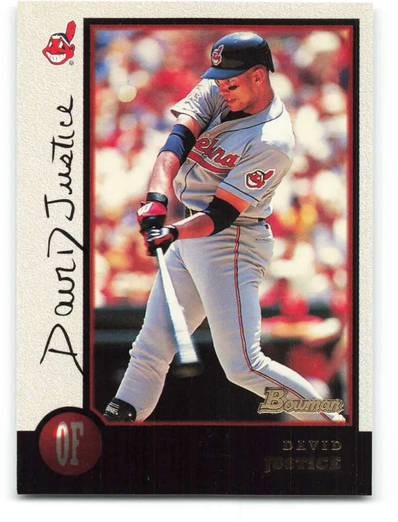 1998 Bowman #20 David Justice EX Excellent Cleveland Indians Baseball Card - Baseball Card Single
