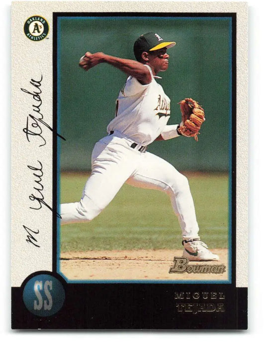1998 Bowman #205 Miguel Tejada EX Excellent Oakland Athletics Baseball Card