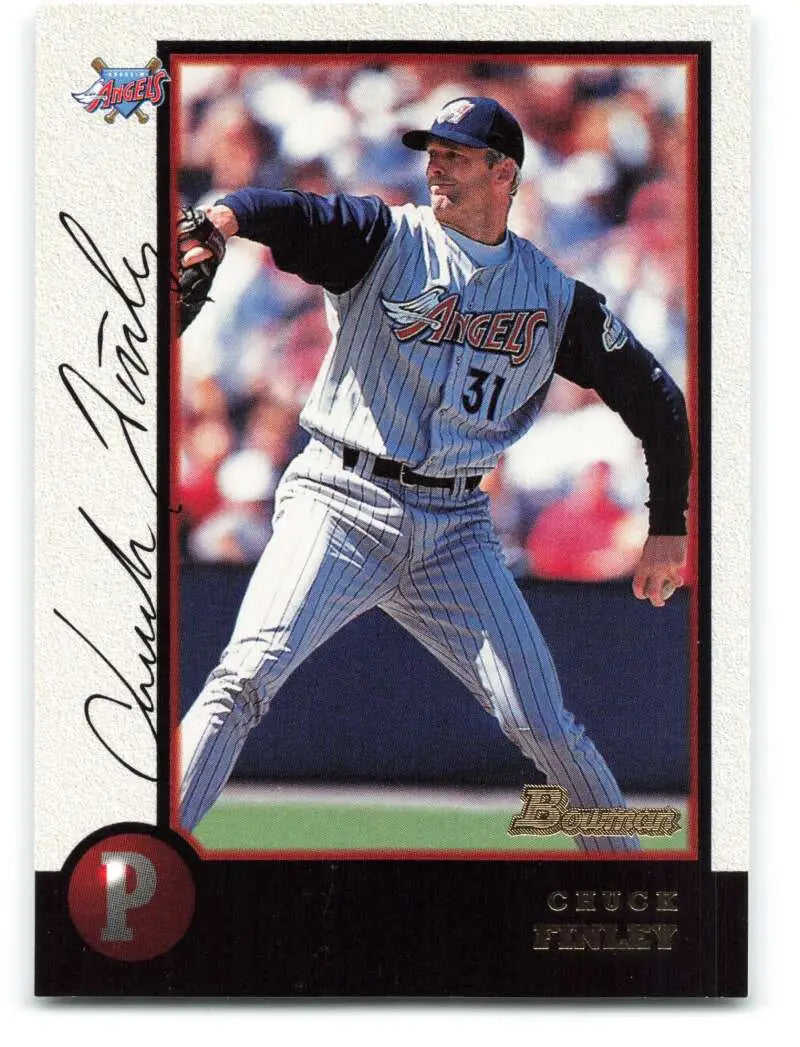 1998 Bowman #245 Chuck Finley EX Excellent Anaheim Angels Baseball Card - Baseball Card Single