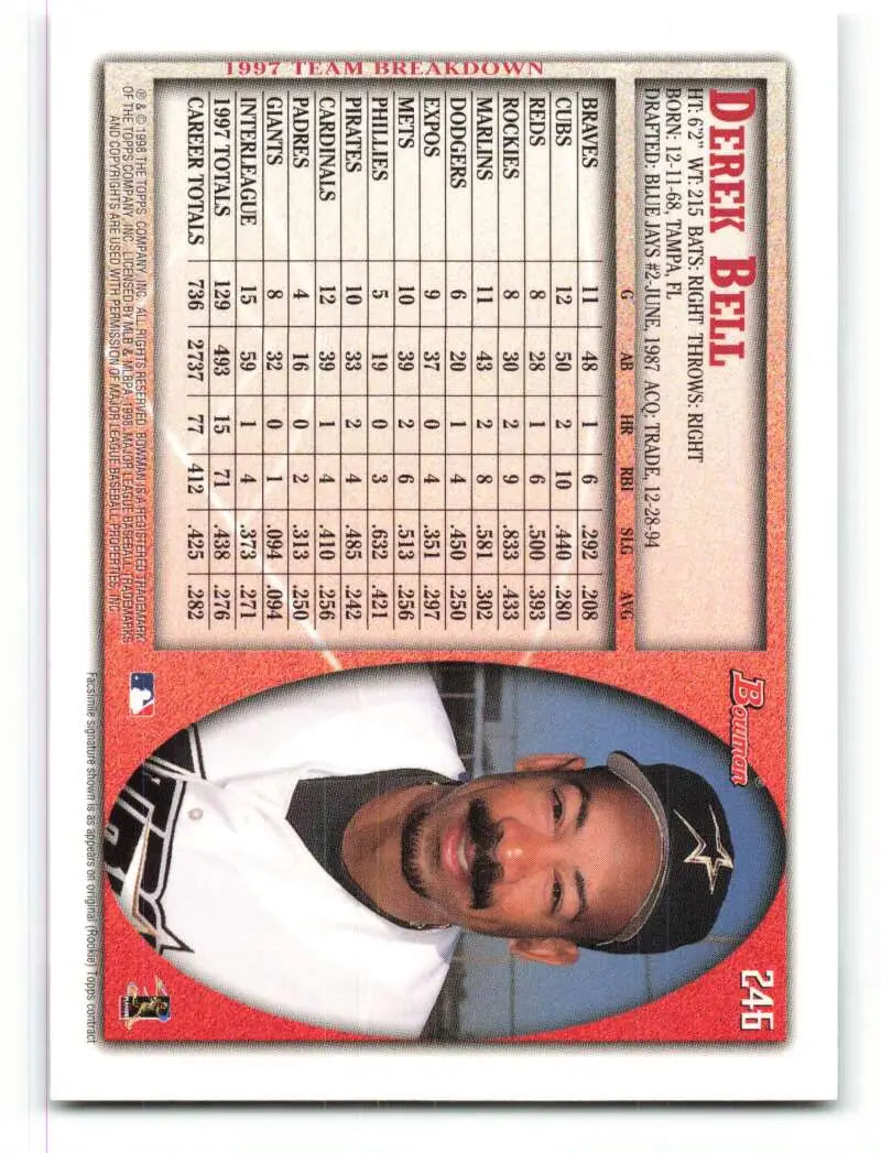 1998 Bowman #246 Derek Bell EX Excellent Houston Astros Baseball Card - Baseball Card Single