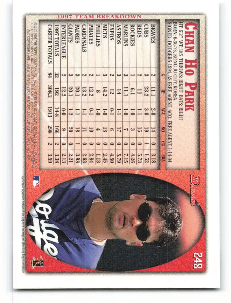1998 Bowman #248 Chan Ho Park EX Excellent Los Angeles Dodgers Baseball Card - Baseball Card Single