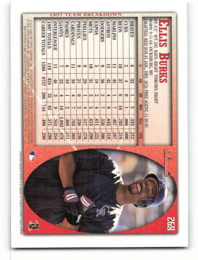 1998 Bowman #268 Ellis Burks EX Excellent Colorado Rockies Baseball Card