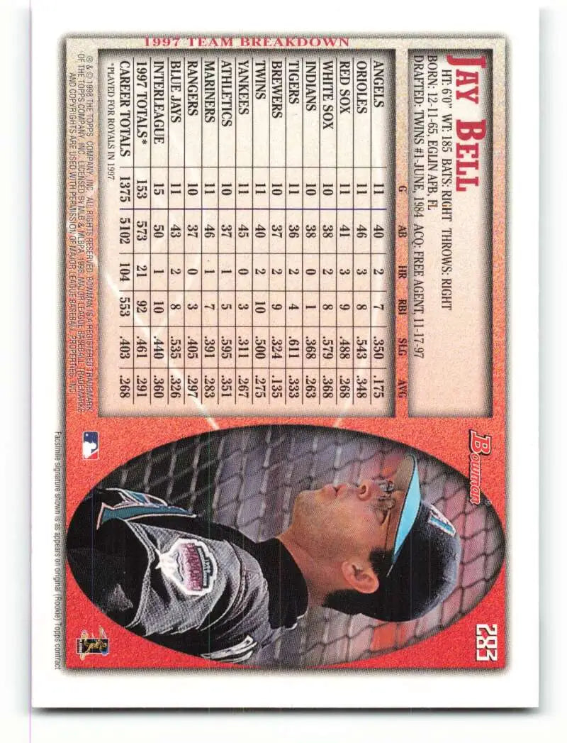 1998 Bowman #283 Jay Bell EX Excellent Arizona Diamondbacks Baseball Card - Baseball Card Single