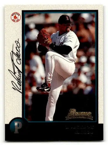 Baseball card featuring pitcher Robinson Checo of the Boston Red Sox team