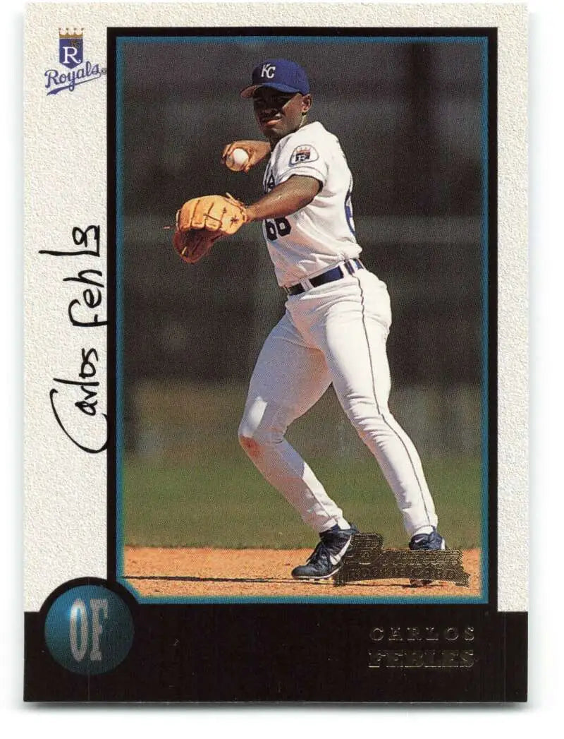 1998 Bowman #353 Carlos Febles EX Excellent RC Rookie Kansas City Royals Baseball Card - Baseball Card Single