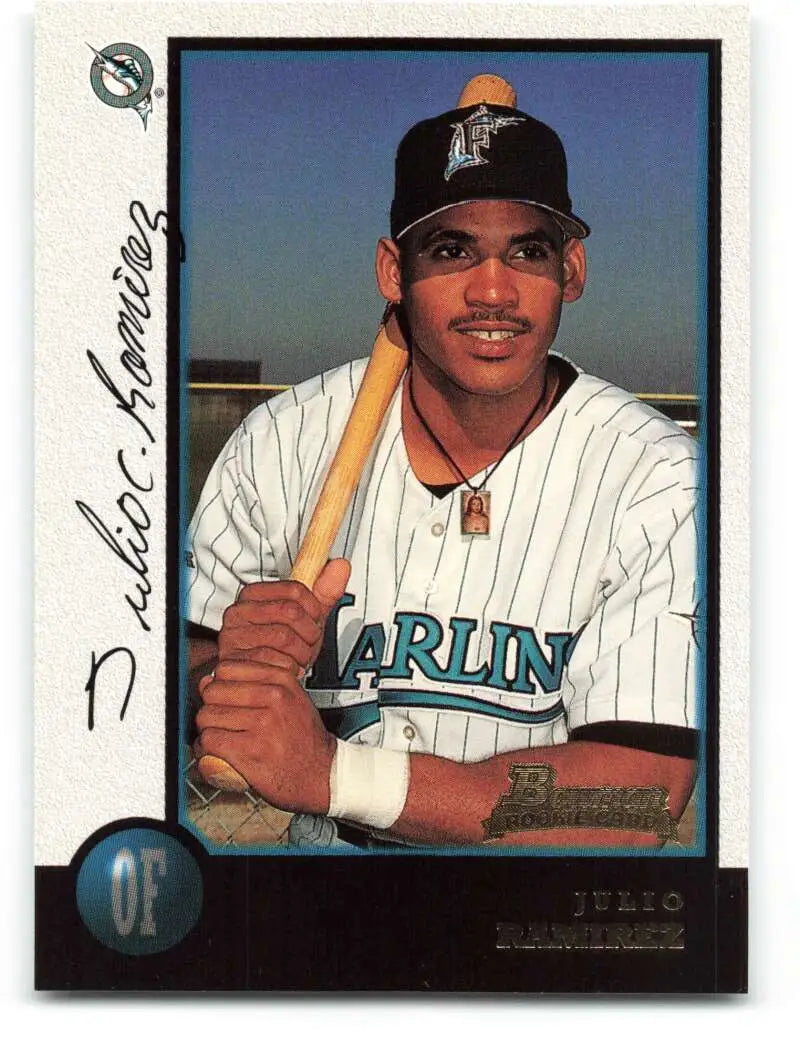 1998 Bowman #379 Julio Ramirez EX Excellent RC Rookie Florida Marlins Baseball Card - Baseball Card Single