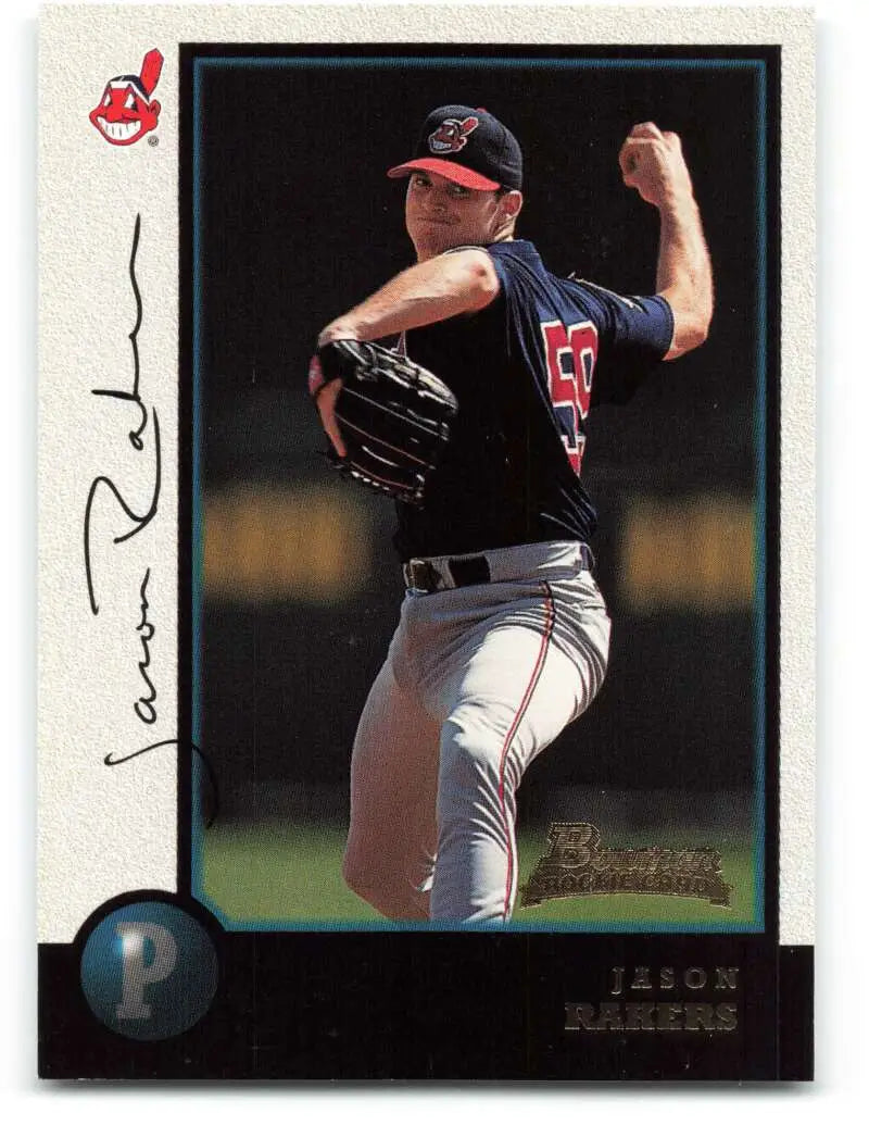 1998 Bowman #389 Jason Rakers EX Excellent RC Rookie Cleveland Indians Baseball Card - Baseball Card Single
