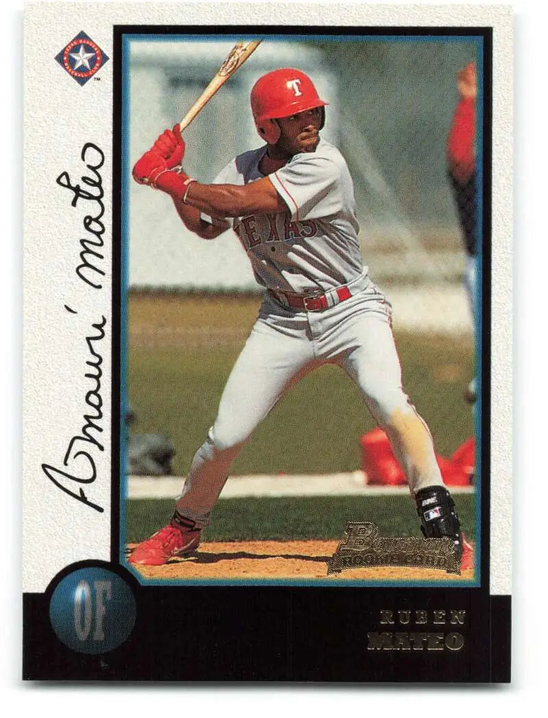 1998 Bowman #396 Ruben Mateo EX Excellent RC Rookie Texas Rangers Baseball Card - Baseball Card Single