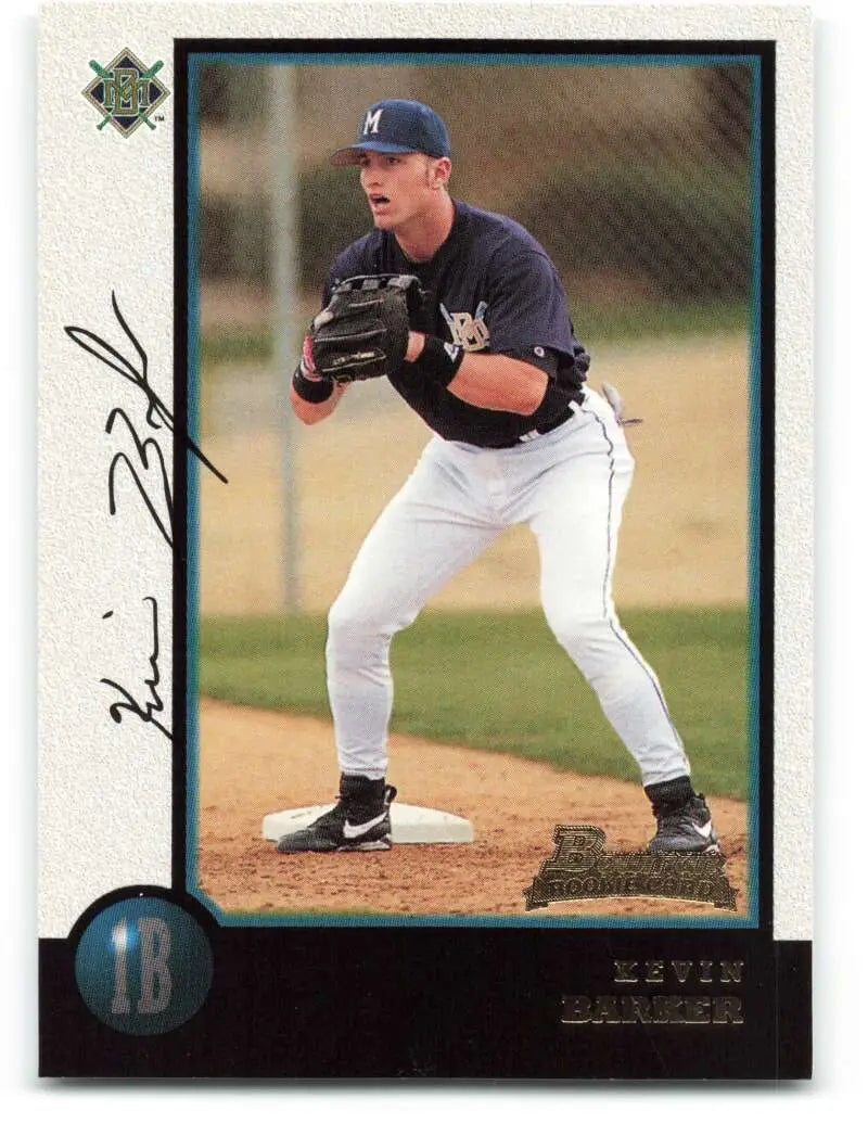 1998 Bowman #418 Kevin Barker EX Excellent RC Rookie Milwaukee Brewers Baseball Card - Baseball Card Single