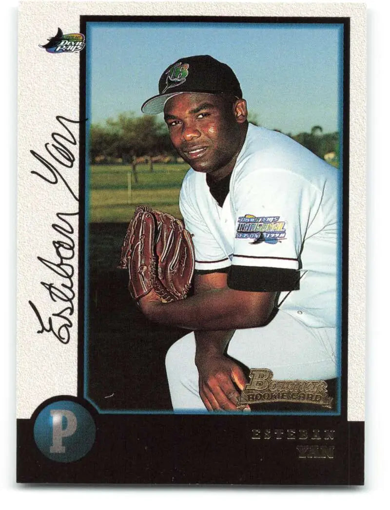 1998 Bowman #434 Esteban Yan EX Excellent RC Rookie Tampa Bay Devil Rays Baseball Card - Baseball Card Single
