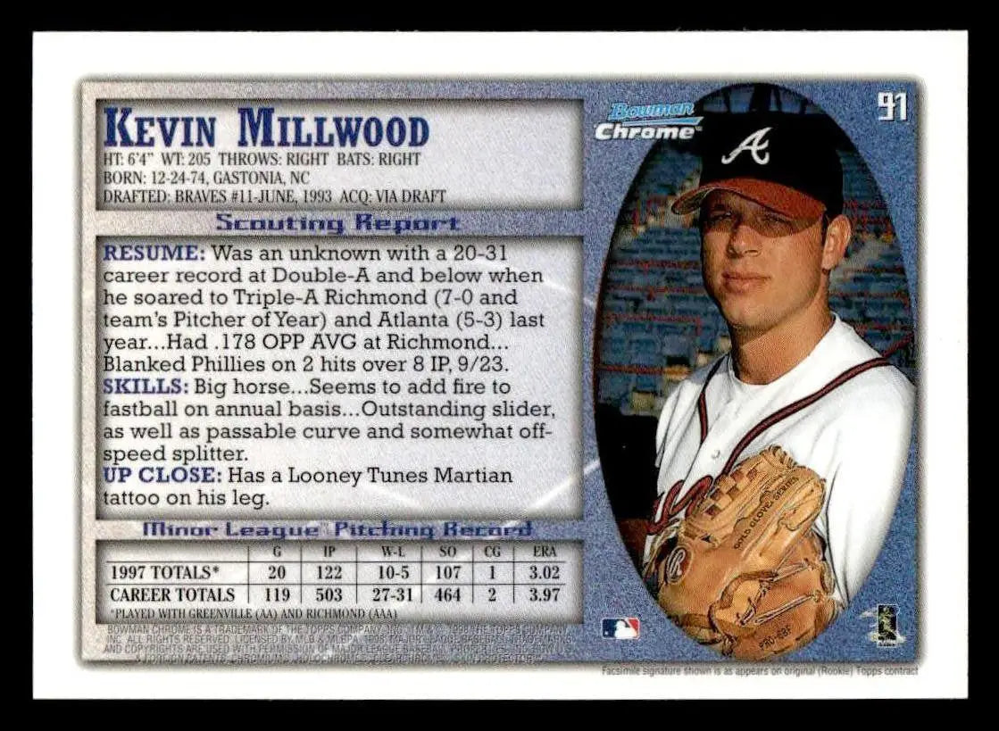 1998 Bowman #91 Kevin Millwood - Baseball Card Single