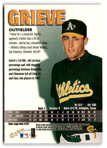 1998 Circa Thunder #1 Ben Grieve NM Near Mint Athletics ID:82549 - Baseball Card Single