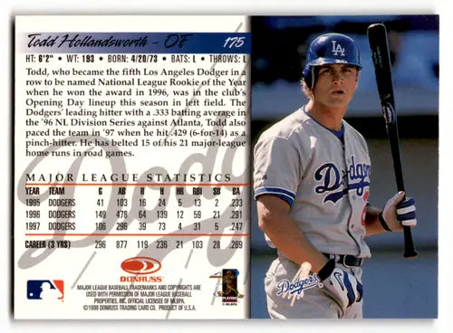 1998 Donruss #175 Todd Hollandsworth EX/NM Dodgers ID:47193 - Baseball Card Single