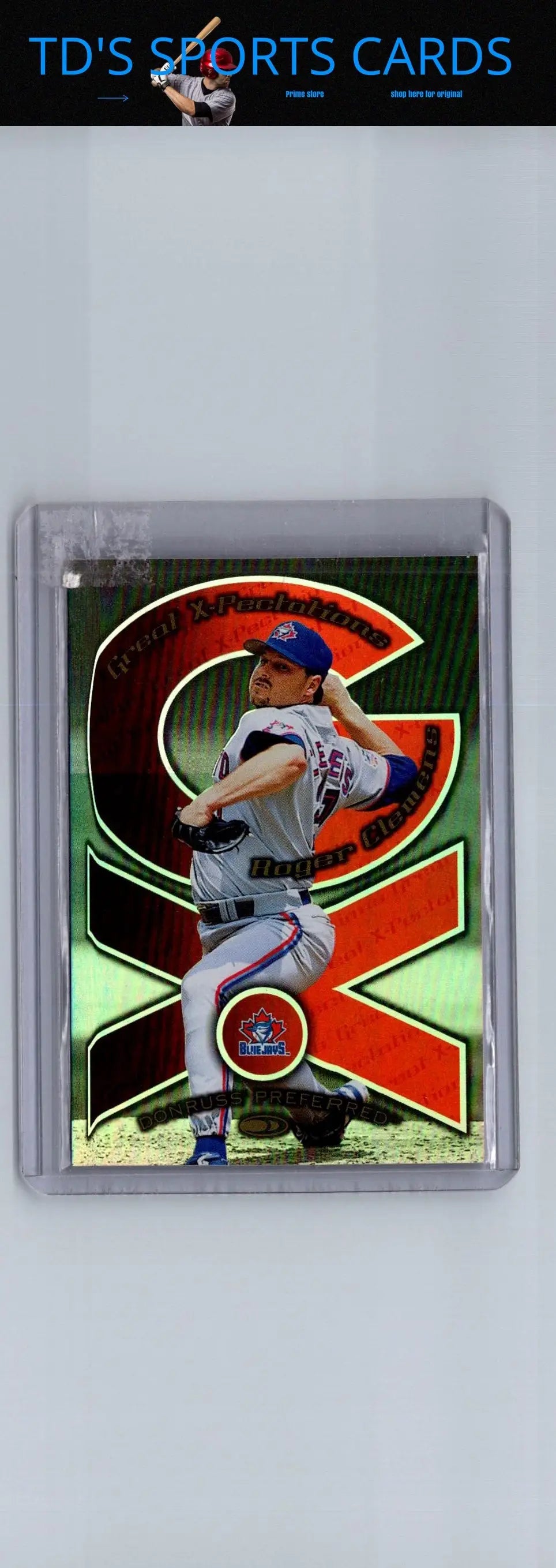Baseball card featuring Roger Clemens and Jaret Wright from 1998 Donruss Preferred