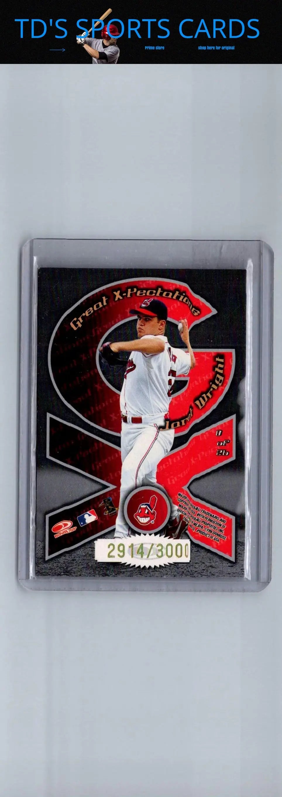 Baseball card featuring Roger Clemens and Jaret Wright in action from 1998 Donruss Preferred