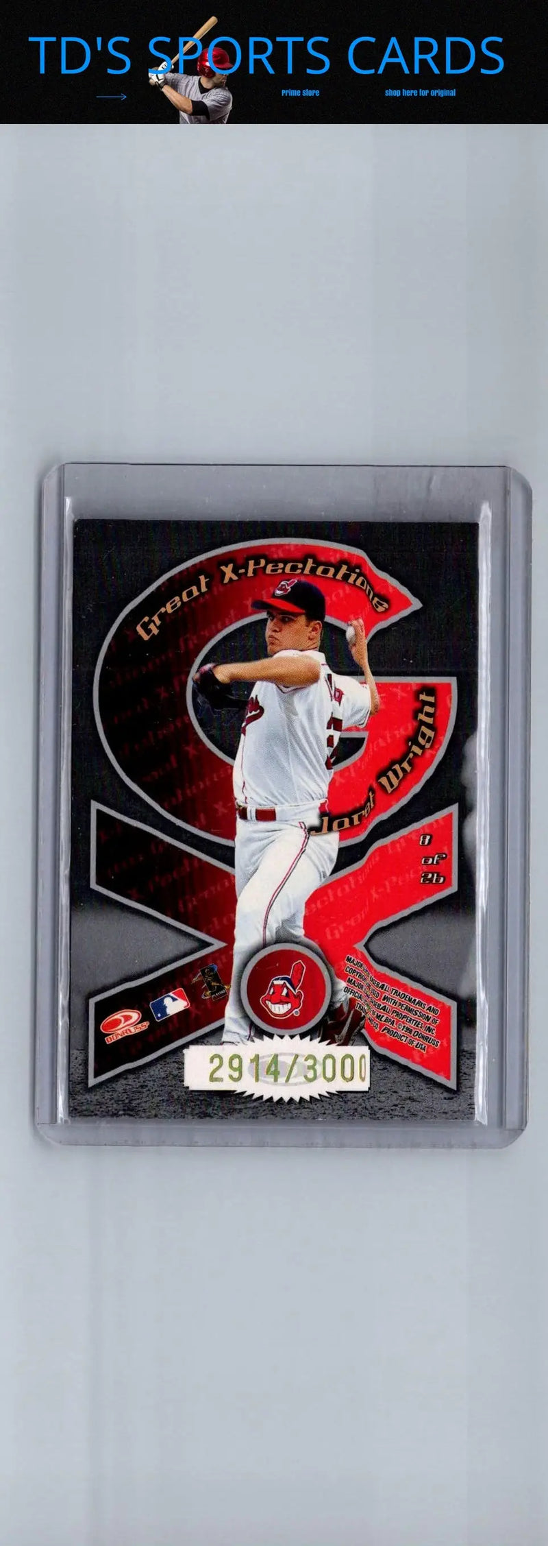 Baseball card featuring Roger Clemens and Jaret Wright in action from 1998 Donruss Preferred