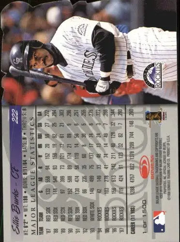 Original gloss Donruss Silver Press Ellis Burks baseball card 1998 Rockies NM-MT