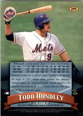 1998 Finest #109 Todd Hundley - Baseball Card Single