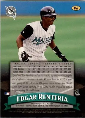 1998 Finest #147 Edgar Renteria - Baseball Card Single