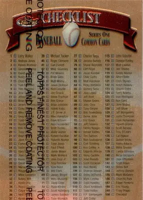 1998 Finest #150 Checklist: 1-150 and Inserts - Other