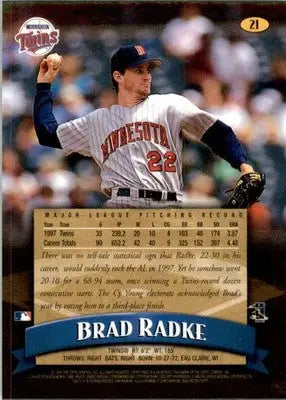 1998 Finest #21 Brad Radke - Baseball Card Single