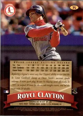 1998 Finest #34 Royce Clayton - Baseball Card Single