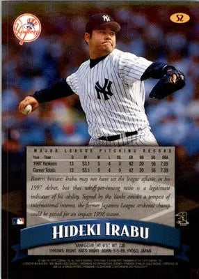 1998 Finest #52 Hideki Irabu - Baseball Card Single