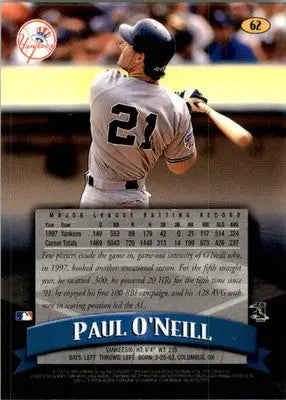 1998 Finest #62 Paul O’Neill - Baseball Card Single