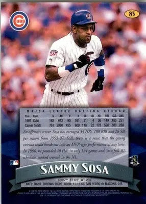 1998 Finest #85 Sammy Sosa - Baseball Card Single