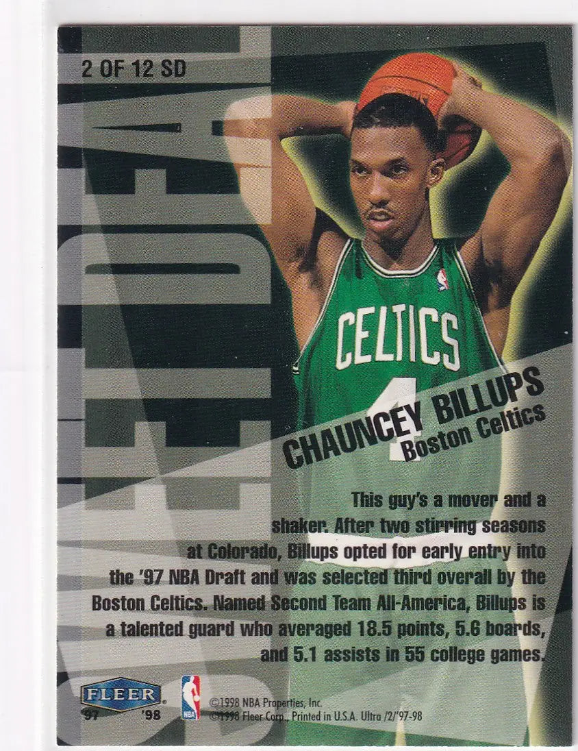 1998 FLEER #2 CHAUNCY BILLUPS SWEET DEAL- BOSTON CELTICS - Basketball Card Single