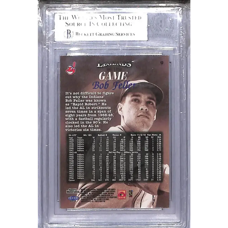 1998 Fleer Legends of the Game #9 Bob Feller NM-MT Auto Cleveland Indians - Baseball Card Single