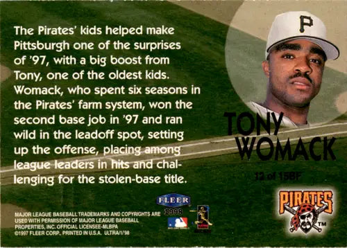 1998 Fleer Ultra Back to the Future #12 Tony Womack NM Near Mint Pirates - Baseball Card Single