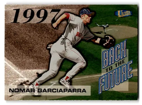 Original gloss Fleer Ultra Nomar Garciaparra baseball card from 1998 Back to the Future series