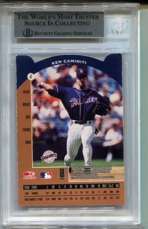 Graded Ken Caminiti baseball card 1998 Donruss Preferred BAS Certified BGS Auto Houston Astros