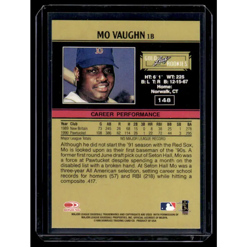 1998 Leaf #148 Mo Vaughn NM-MT Boston Red Sox Baseball Card - Baseball Card Single