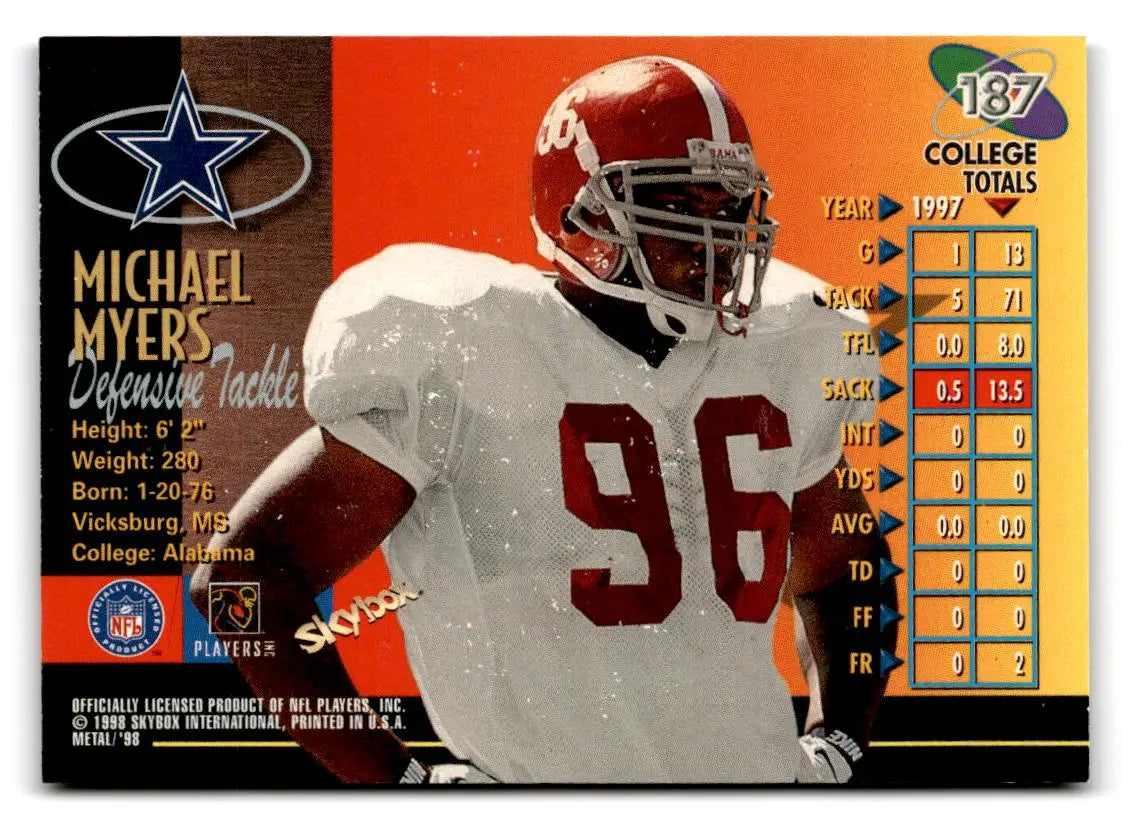 1998 Metal Universe #187 Michael Myers - Football Card Single