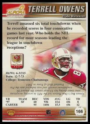 1998 Pacific Aurora #166 Terrell Owens