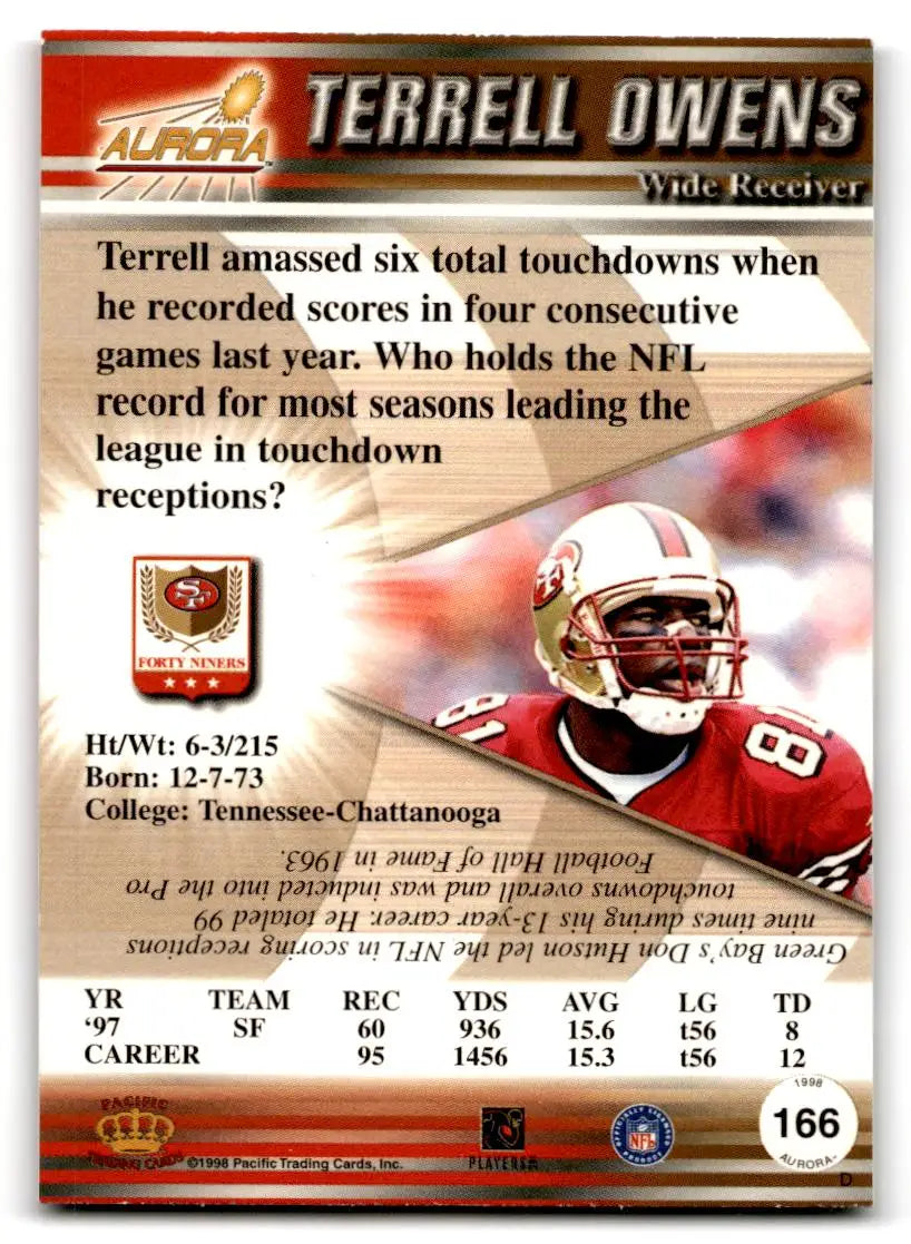 1998 Pacific Aurora #166 Terrell Owens - Football Card Single