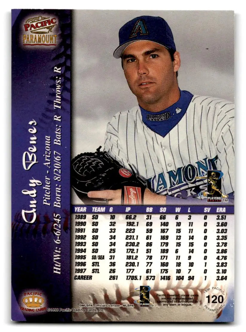 1998 Pacific Paramount #120 Andy Benes - Baseball Card Single