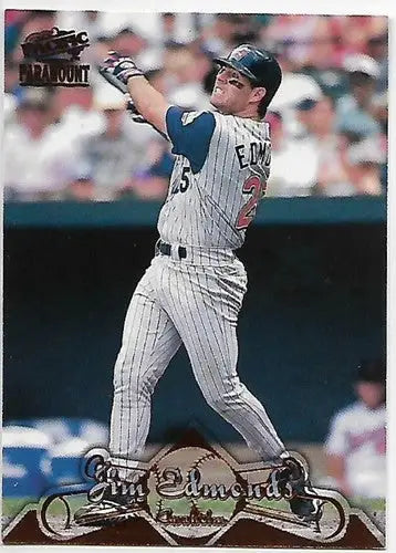 Original gloss Jim Edmonds baseball card from 1998 Pacific Paramount Copper series