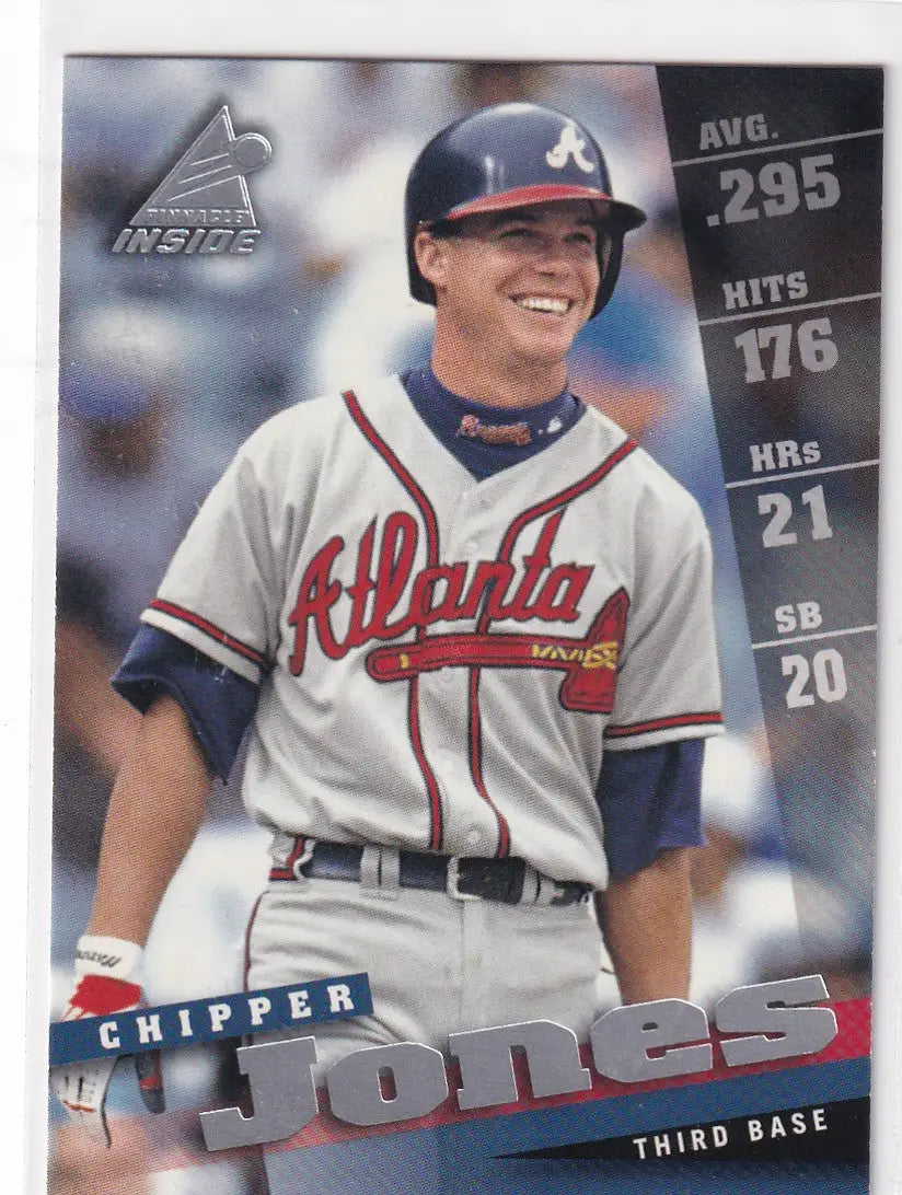 1998 PINNACLE #10 CHIPPER JONES- ATLANTA BRAVES - Baseball Card Single