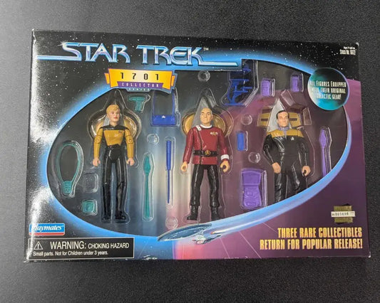 Used Playmates Star Trek 1701 Collector Series action figure set featuring iconic characters