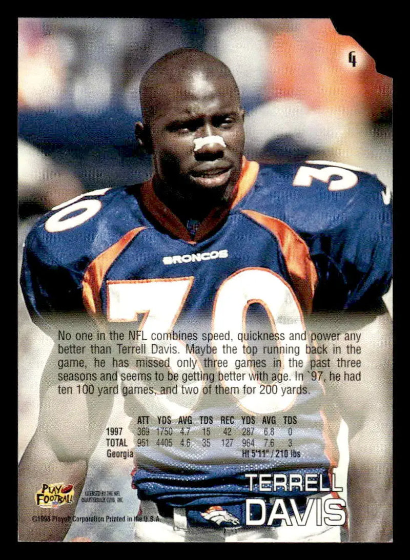 1998 Playoff Absolute Retail #4 Terrell Davis - Football Card Single