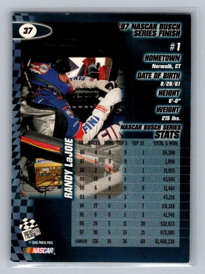 1998 Press Pass #37 Randy LaJoie BACE Motorsports - Racing Card Single