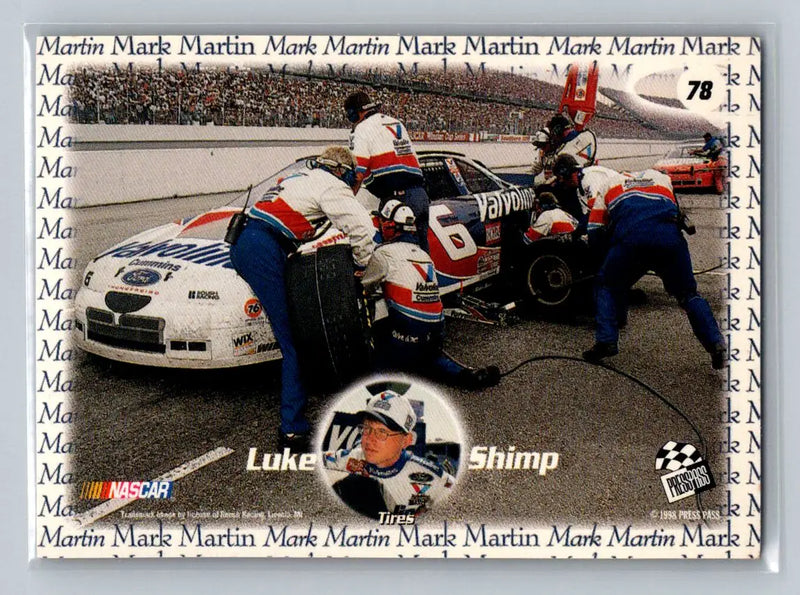 1998 Press Pass #78 Luke Shimp Roush Racing - Racing Card Single