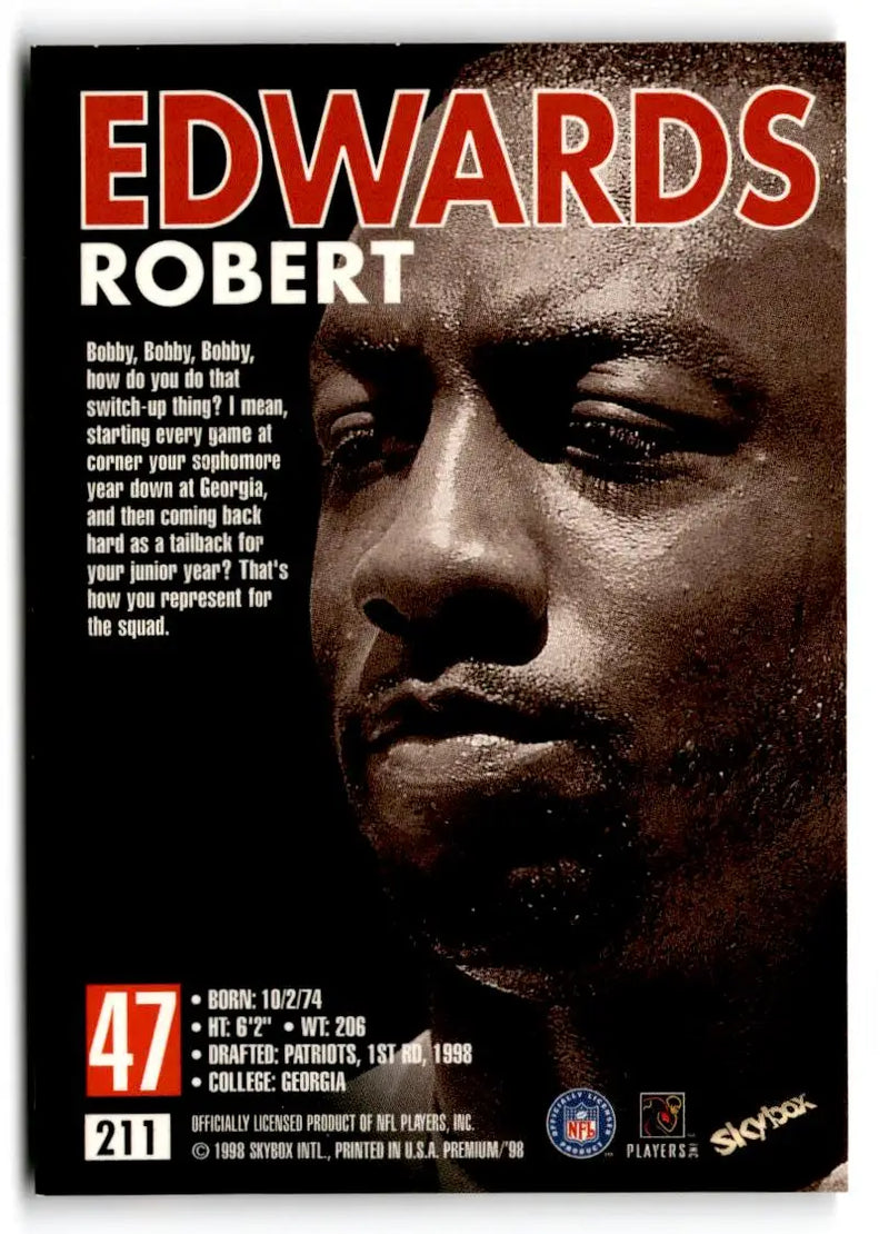 1998 SkyBox Premium #211 Robert Edwards - Football Card Single