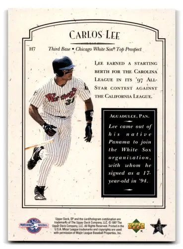Collectible 1998 SP Top Prospects Small Town Heroes Carlos Lee trading card