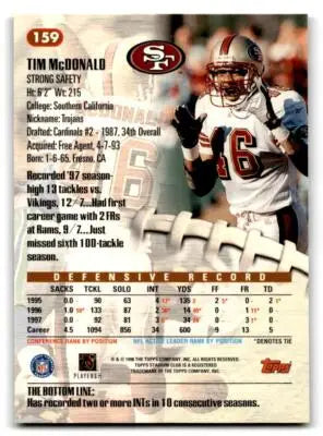 1998 Stadium Club #159 Tim McDonald - Football Card Single