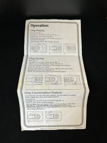 Operation game instructions for Star Wars Episode 1 Electronic CommTech Reader